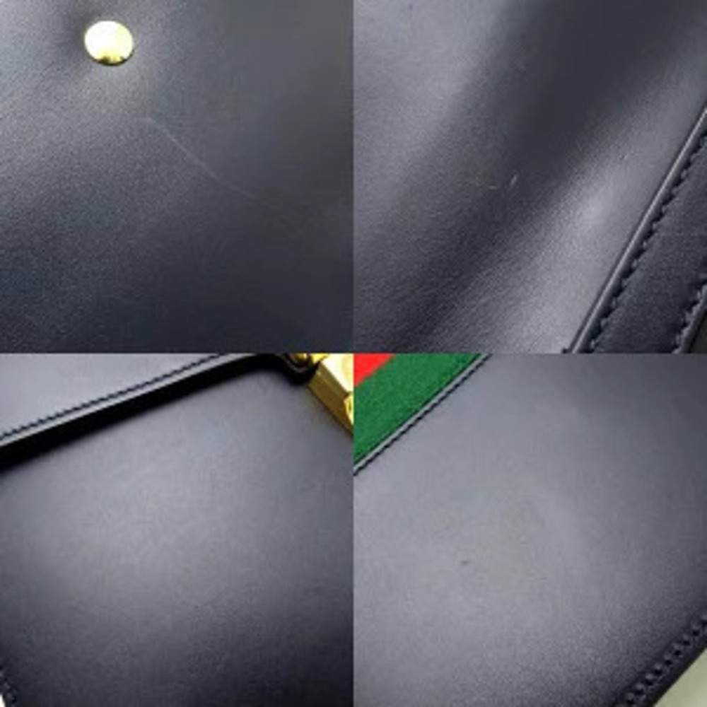 Gucci Bag Sylvie Blue Navy Calfskin - Picture 6 of 9